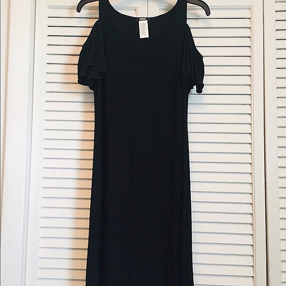 MSK Dresses & Skirts - 🖤 SOLD🖤MSK Black Cold Shoulder A-Line Dress (S)🖤